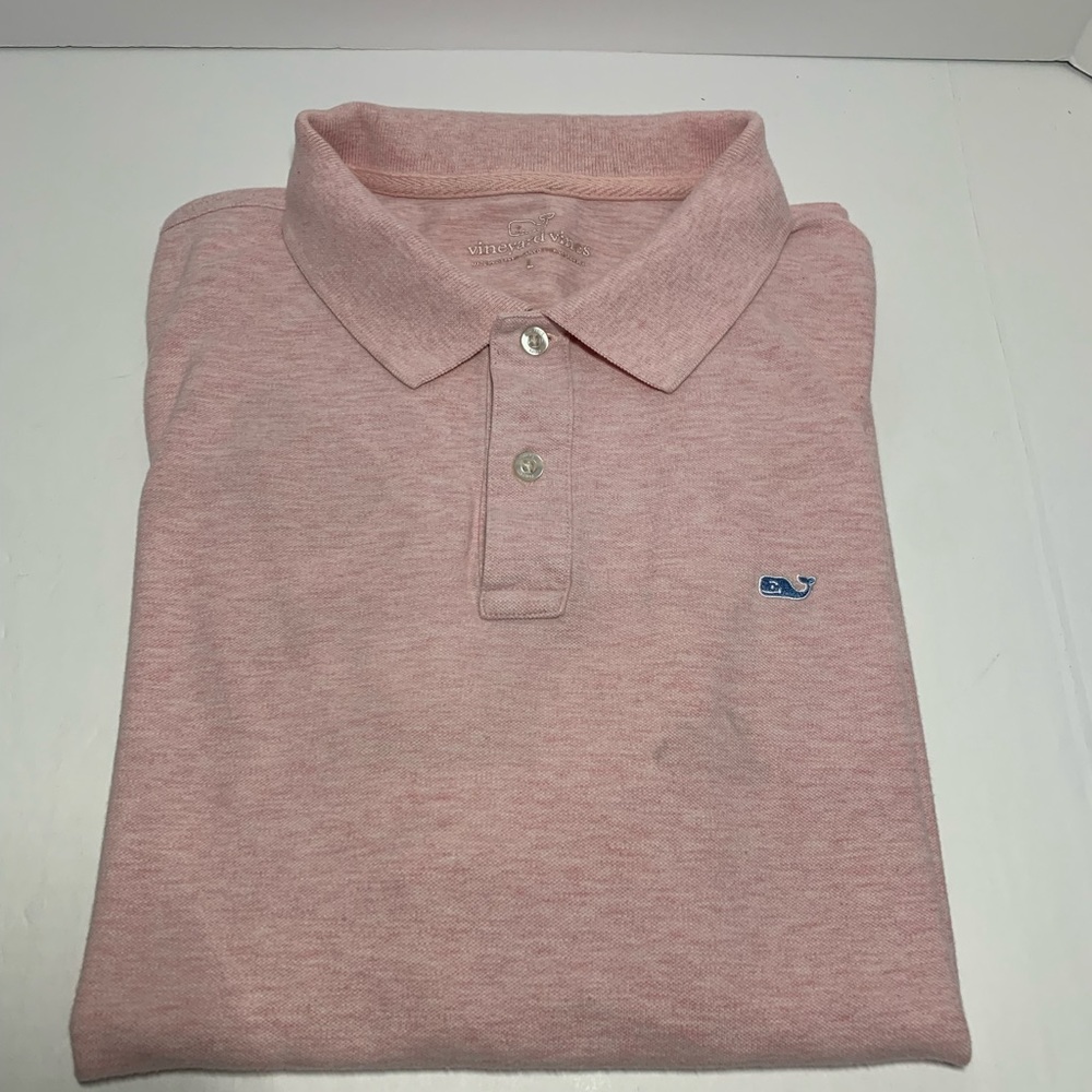 Vineyard Vines Classic Fit 2 button Pink Polo